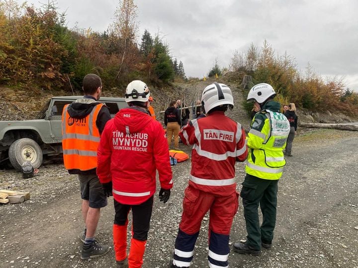 A multi-agency training session has taken place at Dyfi Bike Park. Photo: Aberdyfi Search and Rescue