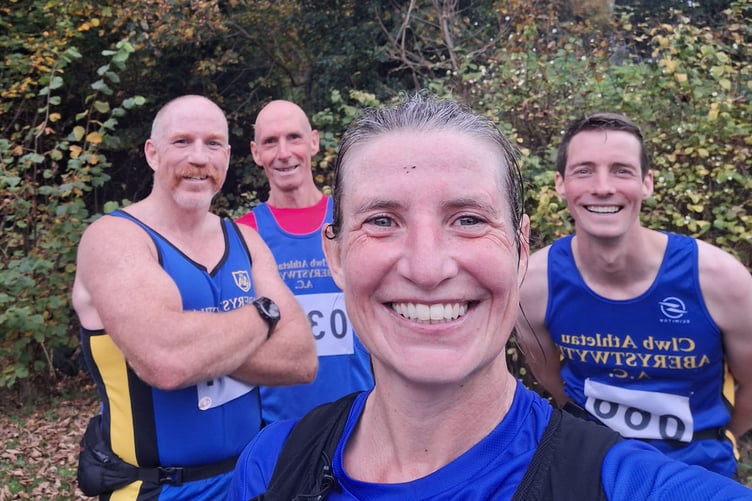 Aberystwyth AC runners at Ras Rhobell Fawr