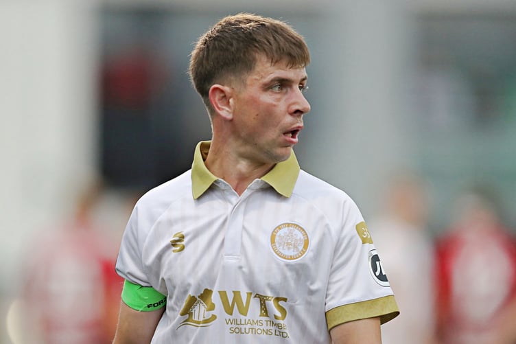 BELFAST, COUNTY ANTRIM, NORTHERN IRELAND - 17th JULY 2024 - Caernarfon's Darren Thomas during Crusaders FC vs Caernarfon Town in the UEFA Europa Conference League First qualifying round second leg at Seaview Stadium, Belfast (Pic by Sam Eaden/FAW)
