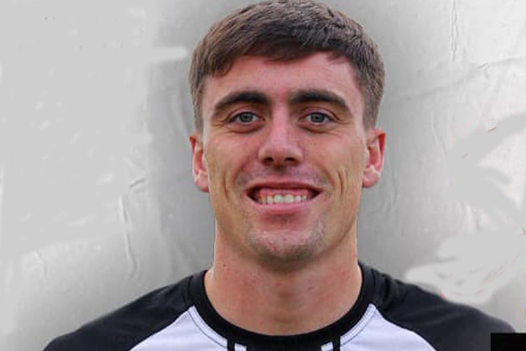 Pwllheli goalscorer Steffan Toplis