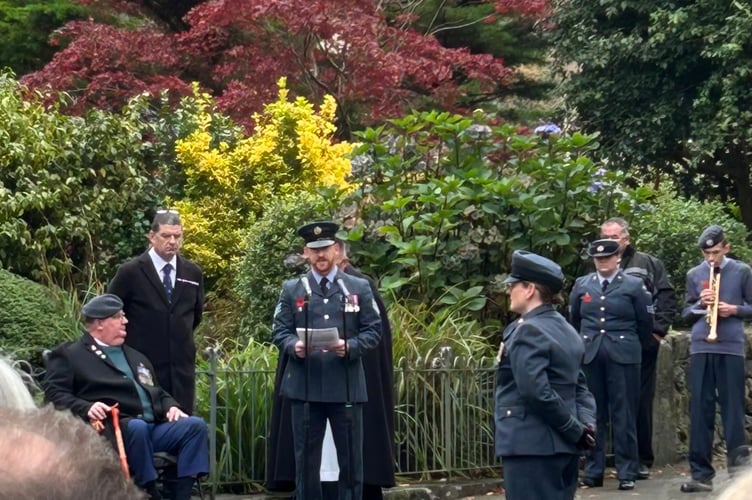 The scene on Remembrance Sunday in Llanbedr