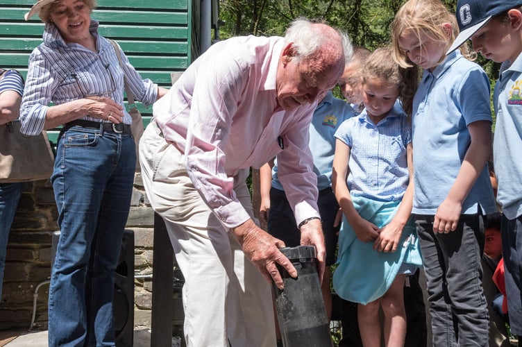 Timothy West, left, during the railway's 150th anniversary celebrations on 3 July 2015. Photo: Darren Turner