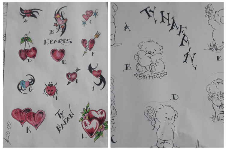 Steve has designed flash including hearts, bears and butterflies for the charity sale