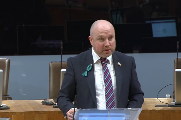 Mabon ap Gwynfor speaking in the Senedd