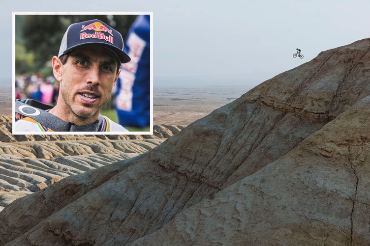 Gee Atherton during the filming of Ridgeline V: Kazakhstan