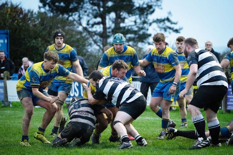 Aberaeron struggled to deal with the conditions against Tumble (Photo: Rhys Hafod)