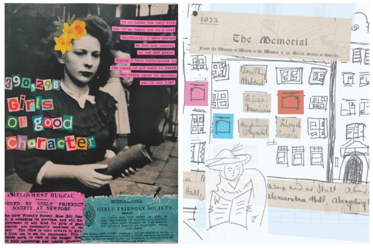Collages by Jen Evans and Helen Sandler