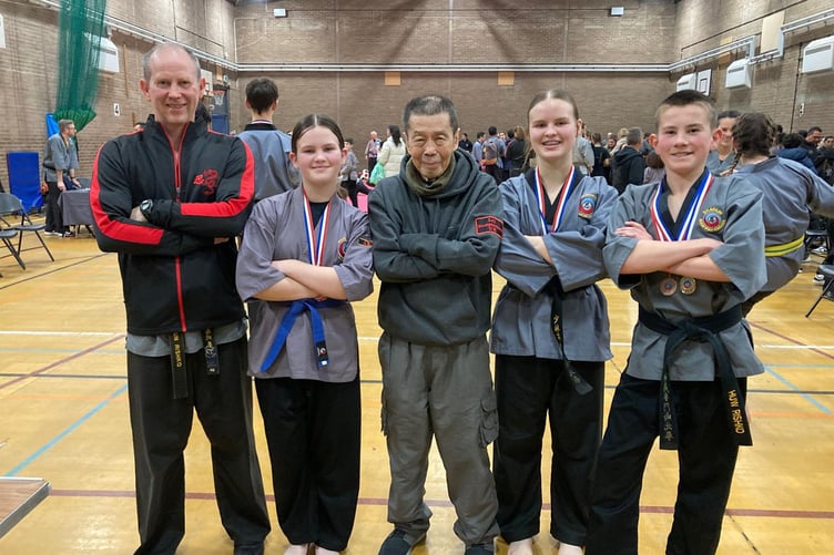 Alun Rishko, Lowri James-Evans, Sifu La, Hannah James-Evans, and Huw Rishko