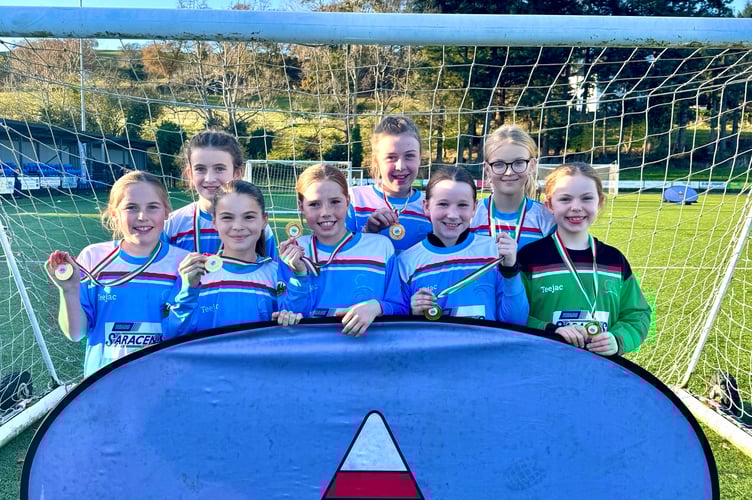 Ysgol Godre'r Berwyn Bala’s Year 5 and 6 girl’s team who managed to win the competition