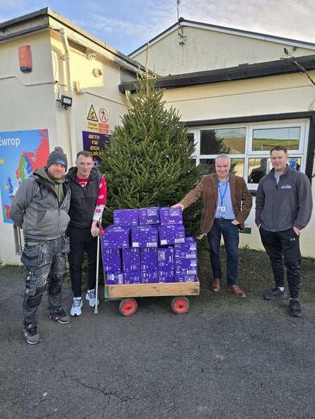 Match and Garry Davies delivered the selection boxes to school head Brian Evans and deputy head Steff Davies