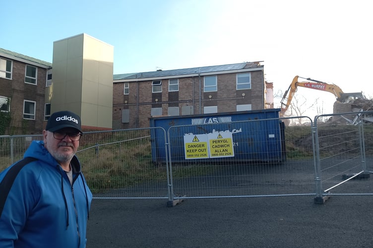 Cllr Carl Worrall went to watch the demolition of the village's beloved Bodlondeb. Photo: Julie McNicholls Vale