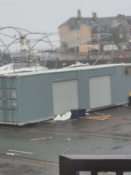 Donna said a temporary structure at the harbour “literally came apart”