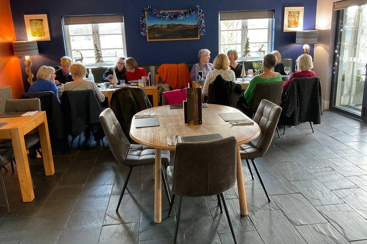 Aberdyfi Art Society Christmas lunch at Cross Foxes in Dolgellau