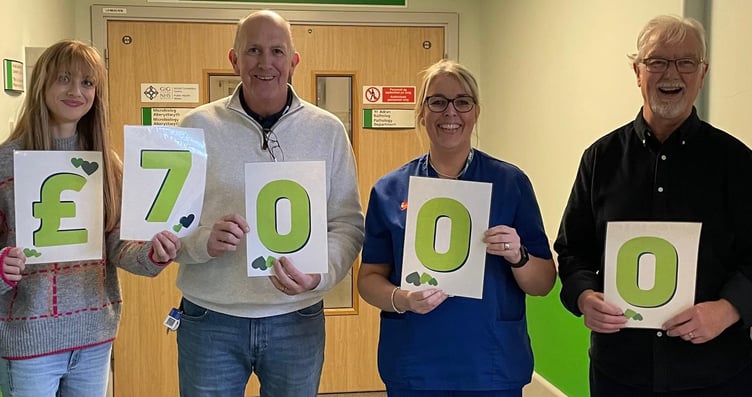 Geraint Evans, friends and family raised £7,000 for the Leri Day Unit