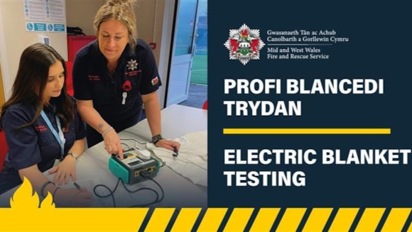 Fire service offers electric blanket testing at Powys stations