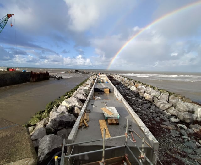 Aberaeron sea defence work not expected to be completed before June