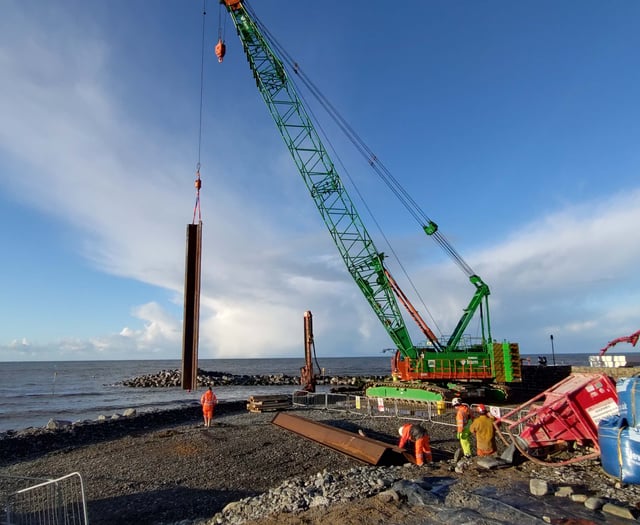 Overspend on Aberaeron sea defence, set to be completed 'imminently'