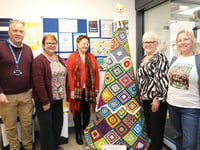 Crocheted Christmas tree on show at Machynlleth’s community hospital