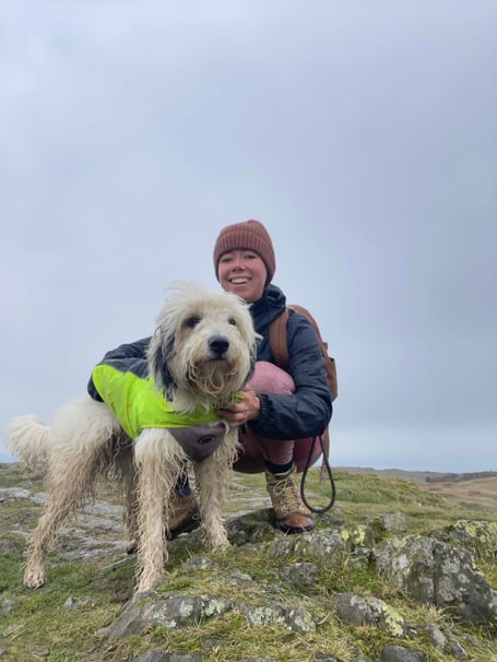 Therapy dog Rosie and her owner, Kate