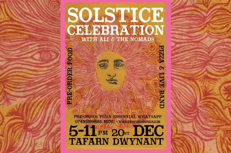 Tafarn Dwynant is hosting a solstice celebration this Friday 20 December
