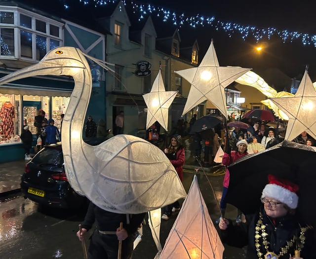 Crowds gather for Cardigan lantern parade