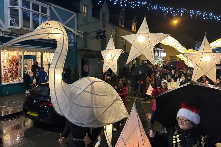 Impressive lanterns lit up Cardigan's parade