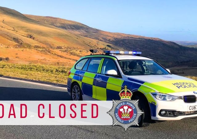 A487 between Llanrhystud and Aberystwyth closed