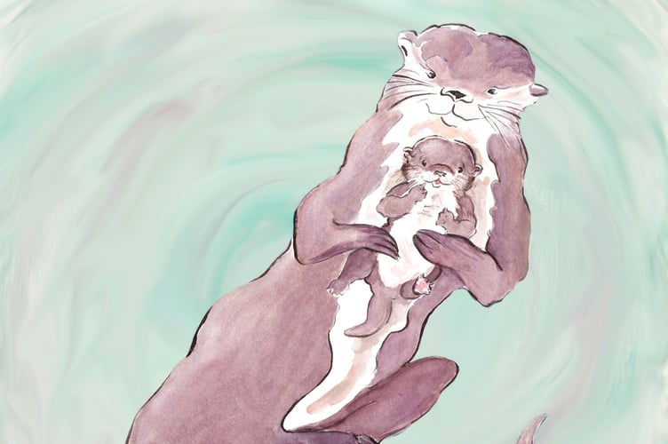 Local illustrator Harriet Stigner designed the baby bank's logo of an otter and its pup