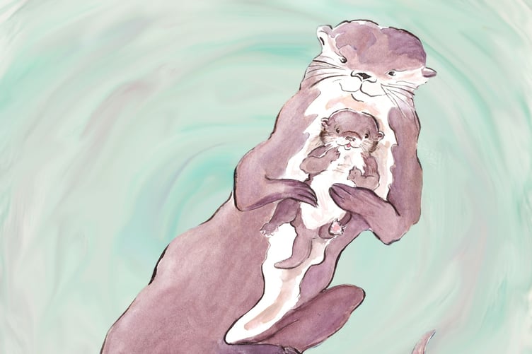 Local illustrator Harriet Stigner designed the baby bank's logo of an otter and its pup