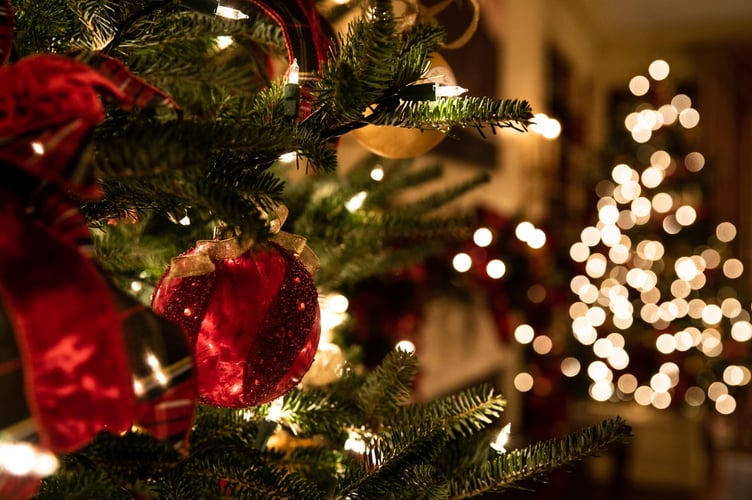 Christmas lights stock image