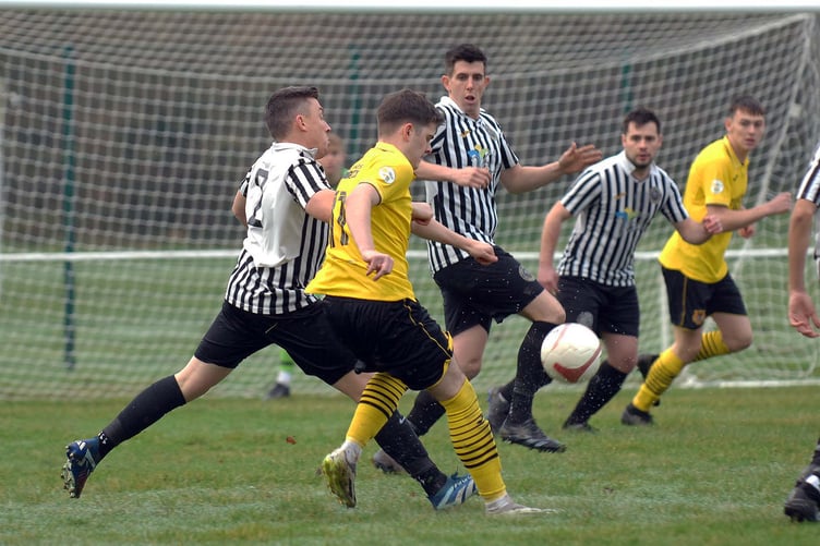 There was nothing between Bow Street and Dolgellau Athletic at the Marian on Saturday (Photo: Rod Davies)