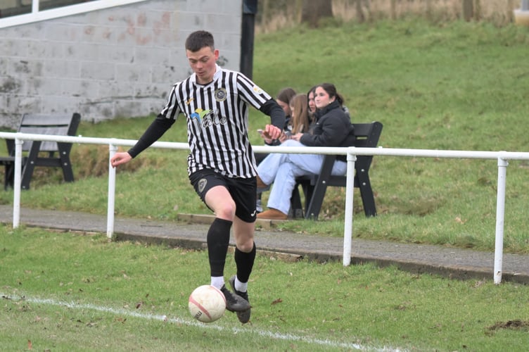 Callum Page made it 2-0 to Bow Street against Radnor Valley (Photo: Bev Hemmings)