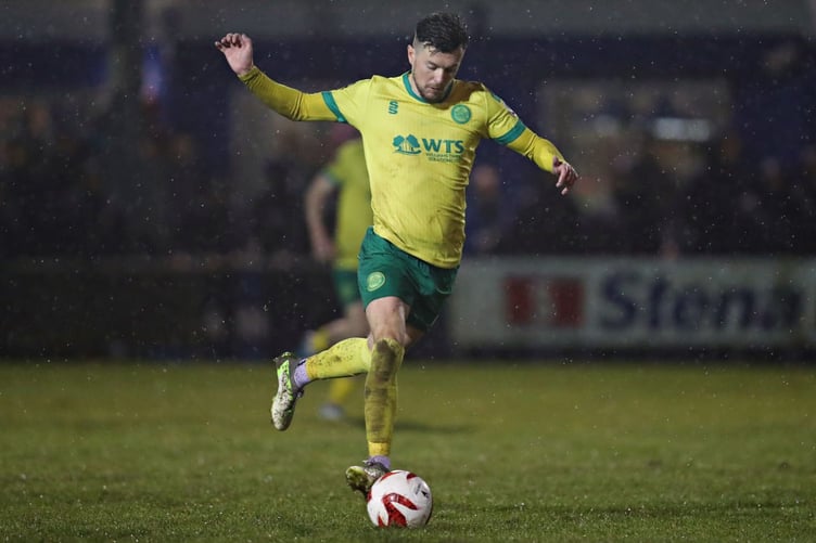 Coleg Llandrillo lecturer Sam Downey playing for Caernarfon Town Football Club