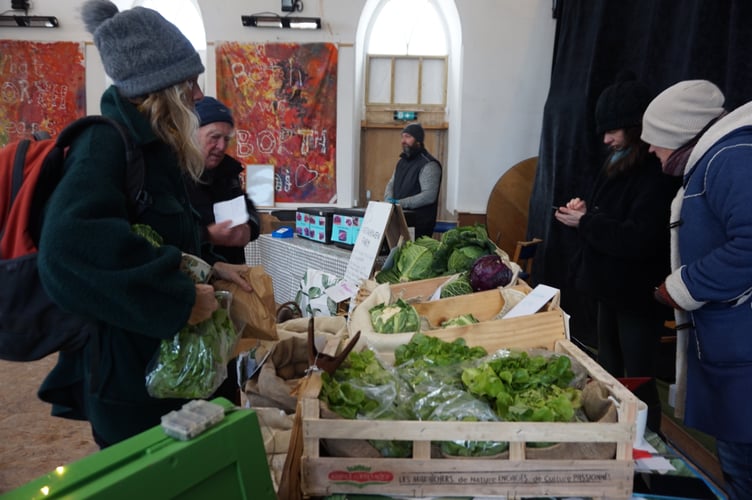 Fresh vegetables were sold from Borth growers