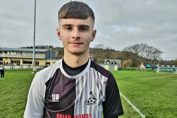 Lamepter's Riley Lovell was named man of the match against New Quay for his outstanding work rate throughout the game