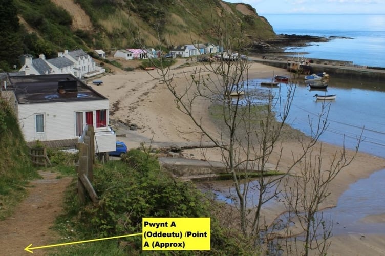 Point A - the Nefyn footpath. Photo: Gwynedd Council planning documents