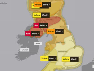 Storm Éowyn brings 93mph winds over Wales 