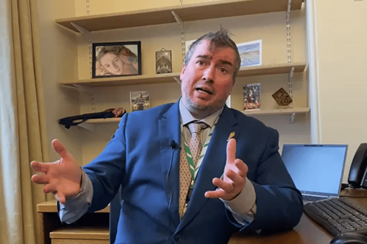 Steve Witherden speaking from his Westminster office