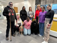 Pet dogs patient therapy for nursing students