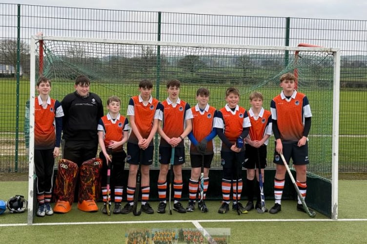 Left to right: Gwion Humphreys, Harri Davies (GK), Steffan Roberts, Bradley Melrose, Owen Angood, Cai Davies, Gwilym Tudor-Jones, Myles Bryant, Harry Davies