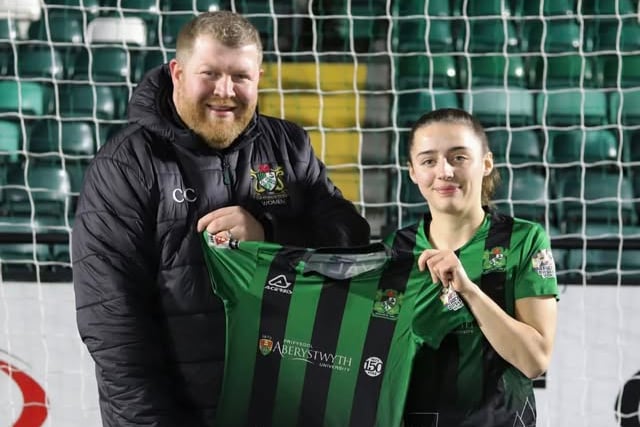 Carys Bufton with manager Chris Church