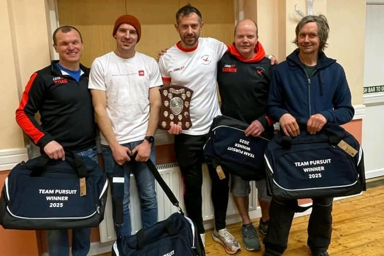 Sarn Helen's winning veteran team consisted of Dylan Lewis, Simon Hall, Dylan Davies, Dan Hooper and Careyn Davies