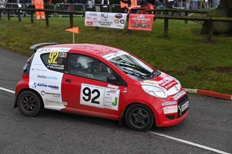 Junior driver, Henri Cynwyl, and his co-driver Mark Williams at Snetterton in 2024
