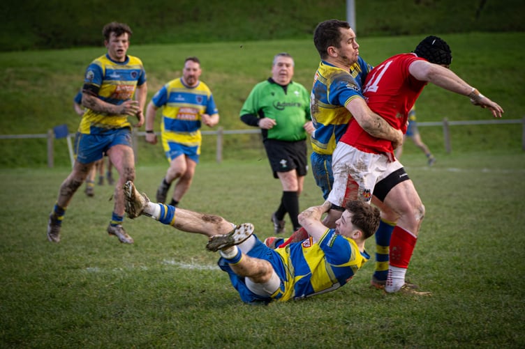 Aberaeron ran in 12 tries against Amman