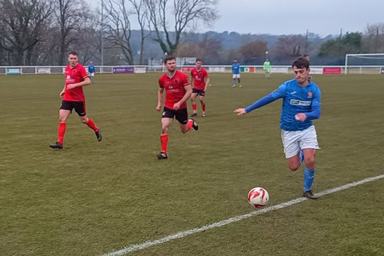 Bangor 1876 on the attack against Penrhyncoch
