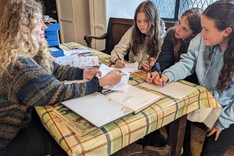 An art session at Machynlleth Youth Club