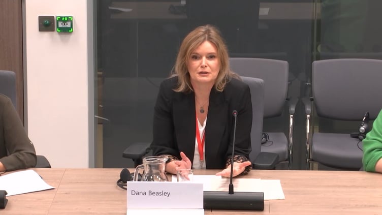 Dana Beasley giving evidence before the Senedd