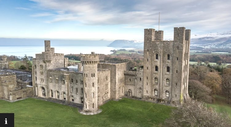 An aerial view of Penrhyn Castle and Garden, Gwynedd. Photo: © National Trust Images/Paul Harris