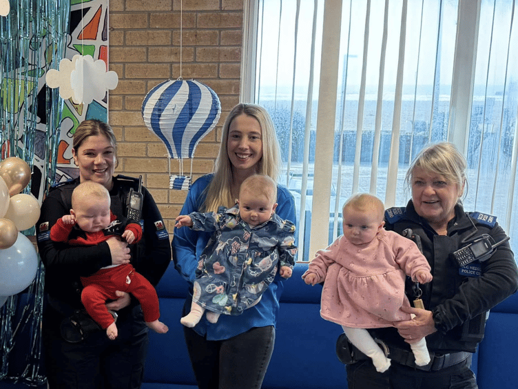 Abii with PCSOs Elliw and Gill