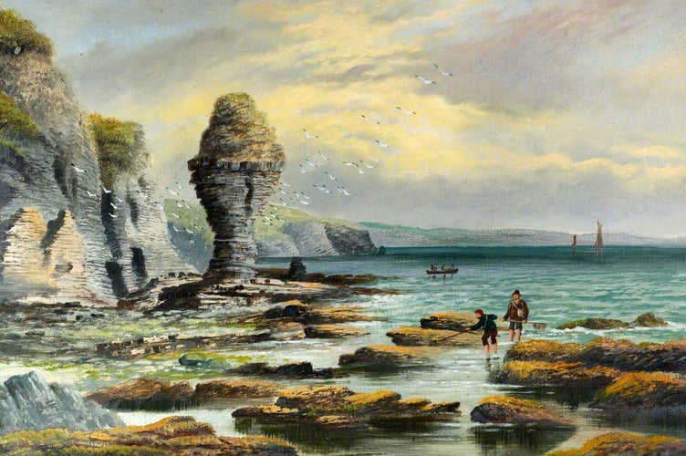 Worthington, Alfred; Egg Rock, Aberystwyth; Amgueddfa Ceredigion Museum; http://www.artuk.org/artworks/egg-rock-aberystwyth-182370